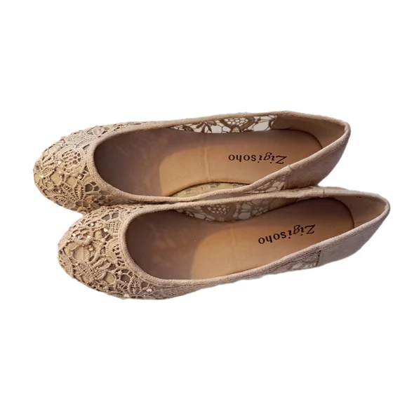 Hypnotize Lace Embellished Ballet Flats by Zigi Soho - Picture 4 of 5